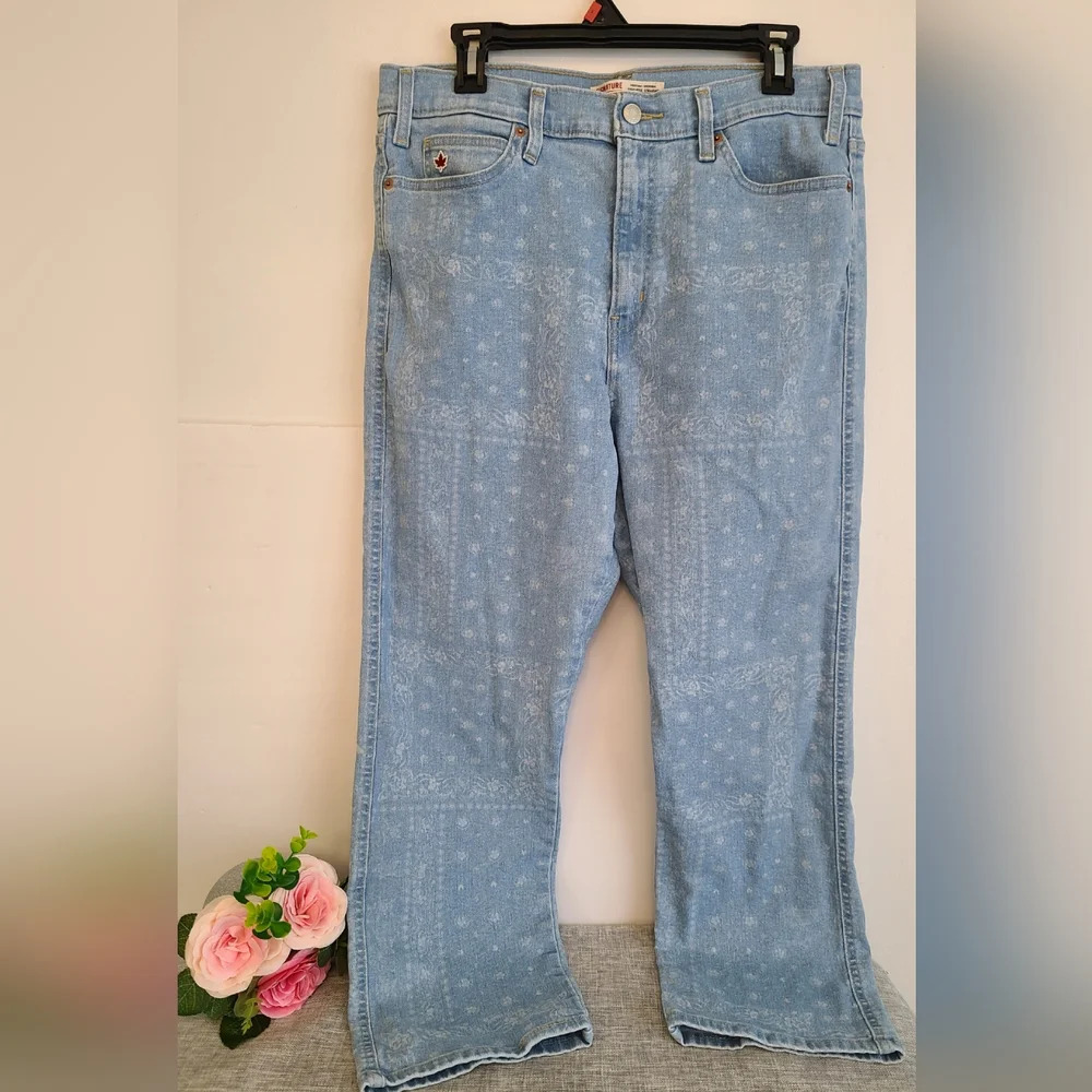 Vintage Signature Levi‎ Straus Pattern Jeans Women Blue Denim 37X34